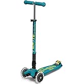 Micro Kickboard - Maxi Deluxe Foldable LED - Three Wheeled, Lean-to-Steer, Fold-to-Carry Swiss-Designed Micro Scooter for Kids with Motion-Activated Light-Up Wheels for Ages 5-12