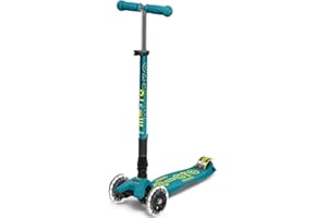 Micro Kickboard - Maxi Deluxe Foldable LED - Three Wheeled, Lean-to-Steer, Fold-to-Carry Swiss-Designed Micro Scooter for Kids with Motion-Activated Light-Up Wheels for Ages 5-12