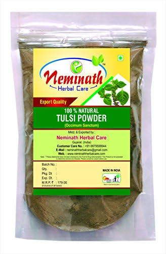 Neminath Herbal Care 100% Natural Tulsi Leaves (Ocimum Sanctum) Powder For Problem Free Skin Naturally (100Grams)