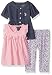 U.S. Polo Assn. Baby Girls' Fashion Top and Legging 3 Piece Set, Prism Pink, 6/9 Months