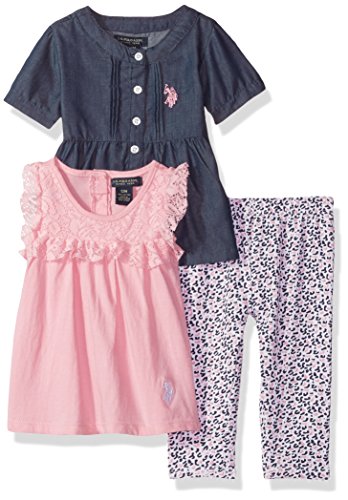 U.S. Polo Assn. Baby Girls' Fashion Top and Legging 3 Piece Set, Prism Pink, 6/9 Months U.S. Polo Assn. Baby Girls' Fashion Top and Legging 3 Piece Set, Prism Pink, 6/9 Months