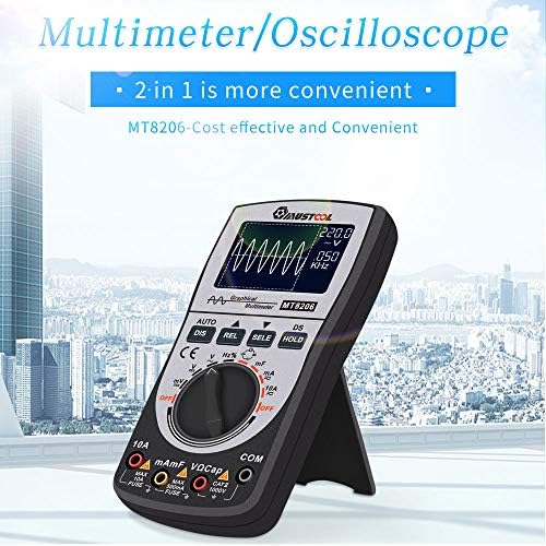 2 In 1 MT8206 MUSTOOL Upgraded Intelligent Digital Oscilloscope Multimeter With Analog Bar Graph 200K High-Speed A/D Sampling