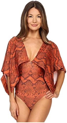 Agua De Coco by Liana Thomaz Women's One-Piece Sleeves, Listrado De Cobra, MD