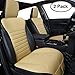 Big Ant Car Seat Cushion 2 Pack, Sleek Design Full Size Breathable Universal Four Seasons Interior Front or Back Seat Covers for Auto Supplies Office Chair with PU Leather(Beige)