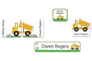 Preschool Labels for Clothing, Lunch Boxes and Shoes for School (Dump Truck)