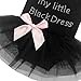 Newborn Bodysuit Baby Girls My Little Black Dress Ruffle Sleeveless Tulle Skirt (3-6 Months)