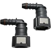 Pack of 2 Female Bundy to Hose Barb Fuel Line Quick Connector (90&deg; 3/8 to 5/16)