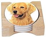 Counter Art Absorbent Coasters Golden Retriever In