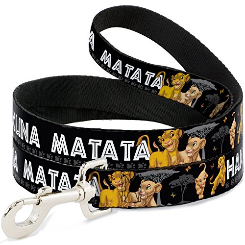 Buckle-Down Pet Leash - Lion King Simba & Nala HAKUNA MATATA - 6 Feet Long - 1/2