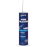 BOSTIK Pure Silicone Delorean Gray 10.1oz Silicone Caulk &amp; - 1 Cartridge | Professional Grade - 100% Waterproof - Internal/External Use - UV - Mold - Shrink &amp; Crack Resistant