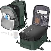 Vacuum Backpack Travel Compression Bags with Air Pump for Carry On Luggage Seal Backpack for Men Waterproof 18x14x8 inches Personal Item Travel Bag with Vacuum Compression for Women - Green
