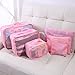 Cocoly 7pcs travel Organizers Packing Cubes Luggage Organizers Compression Pouches pink