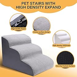 CiWiVOKi 3 Tier Dog Ramp for Couch, Non-Slip Pet