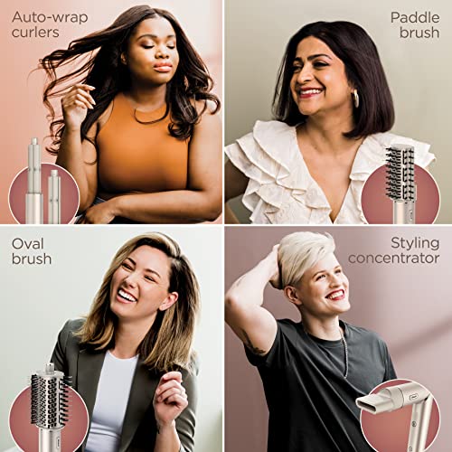 SHARK HD430C FLEXSTYLE AIR STYLING & DRYING SYSTEM, POWERFUL HAIR BLOW DRYER & MULTI-STYLER WITH AUTO-WRAP CURLERS, PADDLE BRUSH, OVAL BRUSH, CONCENTRATOR ATTACHMENT, STONE