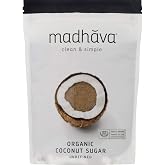 MADHAVA Organic Coconut Sugar (1LB, Pack of 6), Natural Sweetener, White Sugar Alternative for Baking and Cooking, Clean Coff