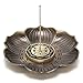 Jovivi Brass Incense Holder - 9 Holes Lotus Incense Stick Burner and Cone Incense Holder with Ash Catcher