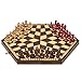 Husaria Wooden Three-Player Chess Game Set - 21 Inches - with Foldable Board, Handcrafted Playing Pieces, and Felt-Lined Storage