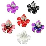 niceEshop(TM) Women Fashion Colorful Rose Flower Elegant Rhinestone Brooch Pin