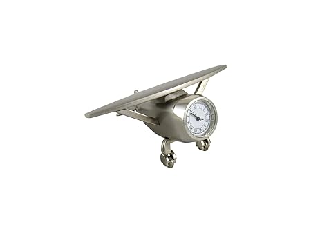 GoldGiftIdeas Fighter Plane Table Clock for Office, Office Desk Decor, Corporate Gift for Employees