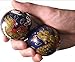 Gusnilo Wire inlay enamel implement Chinese Health Exercise Stress Balls - blue Color / Traditional Beautiful Steel Palm Wooden Box Packaging (