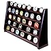 DECOMIL - 5 Rows Shelf Challenge Coin Holder Display Casino Chips Holder Solid Wood - Cherry Finish