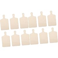 NUOBESTY 12 Pcs Unfinished Wooden Cutting Board with Handle Mini Bread Cake Chopping Boards Fruit Serving Paddle Trays Wooden