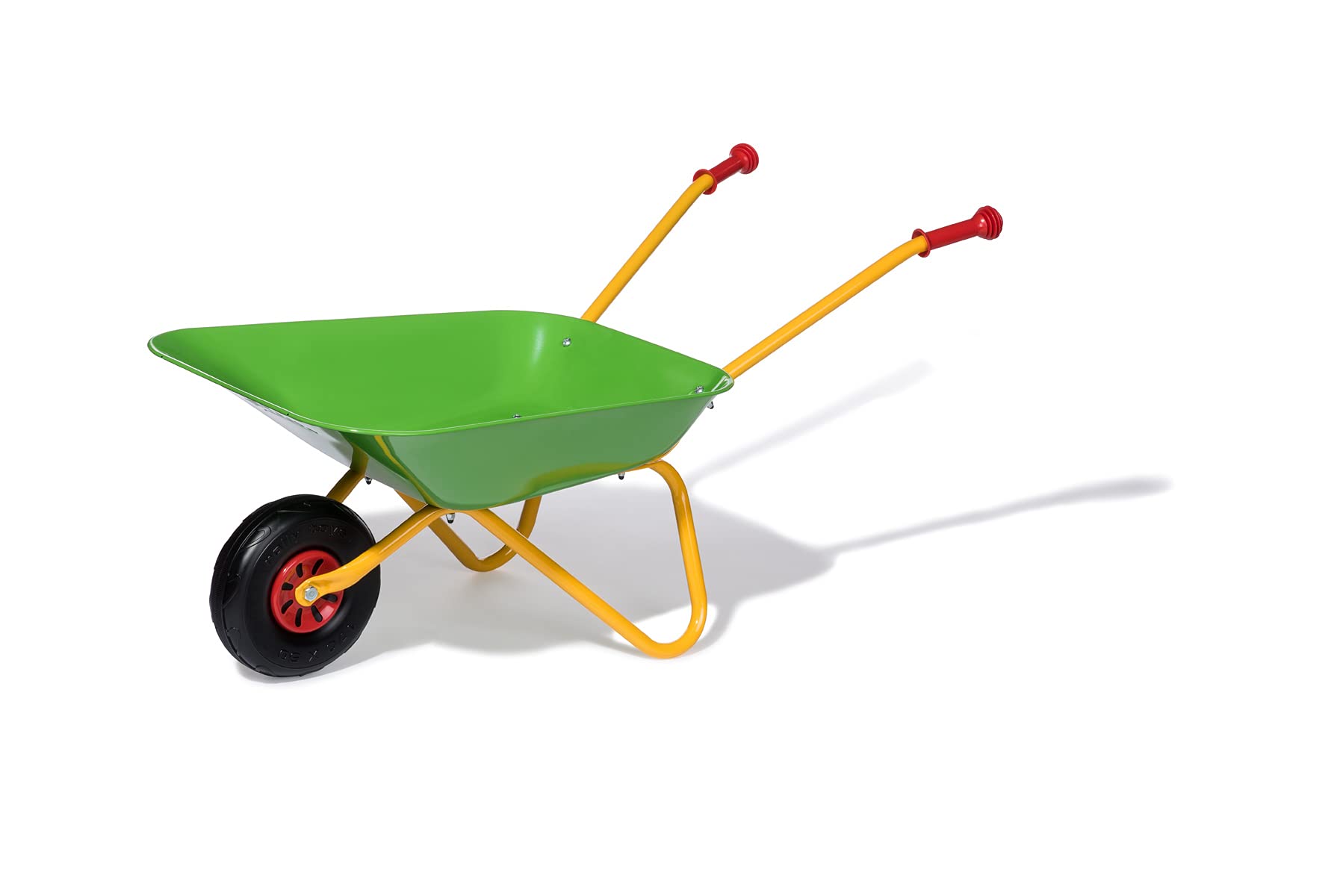 ROLLY TOYS Children's Wheelbarrow (Colour Yellow/Green, Garden Wheelbarrow, Metal Wheelbarrow, Toy for Children from 2.5 Years, Maximum Load 25 kg, Garden Tool for Children) 271900
