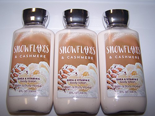 Lot of 3 Bath & Body Works Snowflakes & Cashmere Shea & Vitamin E Body Lotion 8 fl oz each