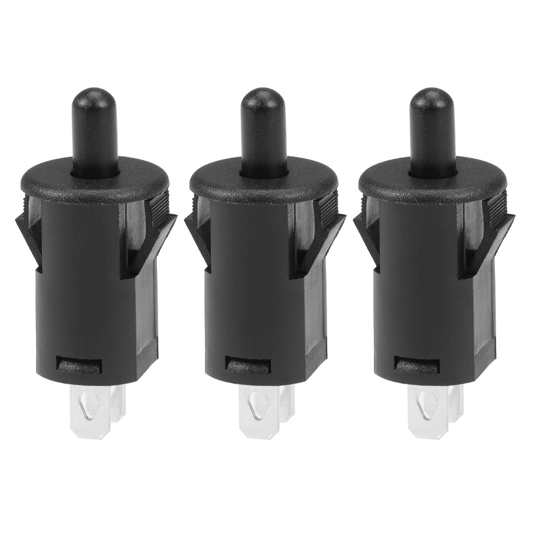 sourcing map Refrigerator Door Light Switch 10mm Momentary Fridge Switch Normally Open PB35 AC 250V 3A Black 3pcs