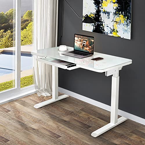 AIMEZO Stnding Desk with Tempered Glass Top 45 x 23 Inches Modern