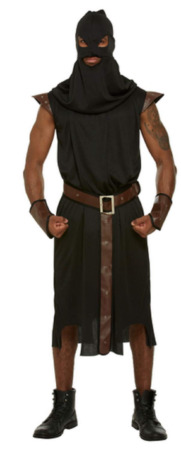 Adult Men's Historical Executioner Halloween Fancy Dress Party Costume Outfit Black