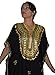 Moroccan Caftan Hand Made with Gold Hand Embroidery Long Length Black