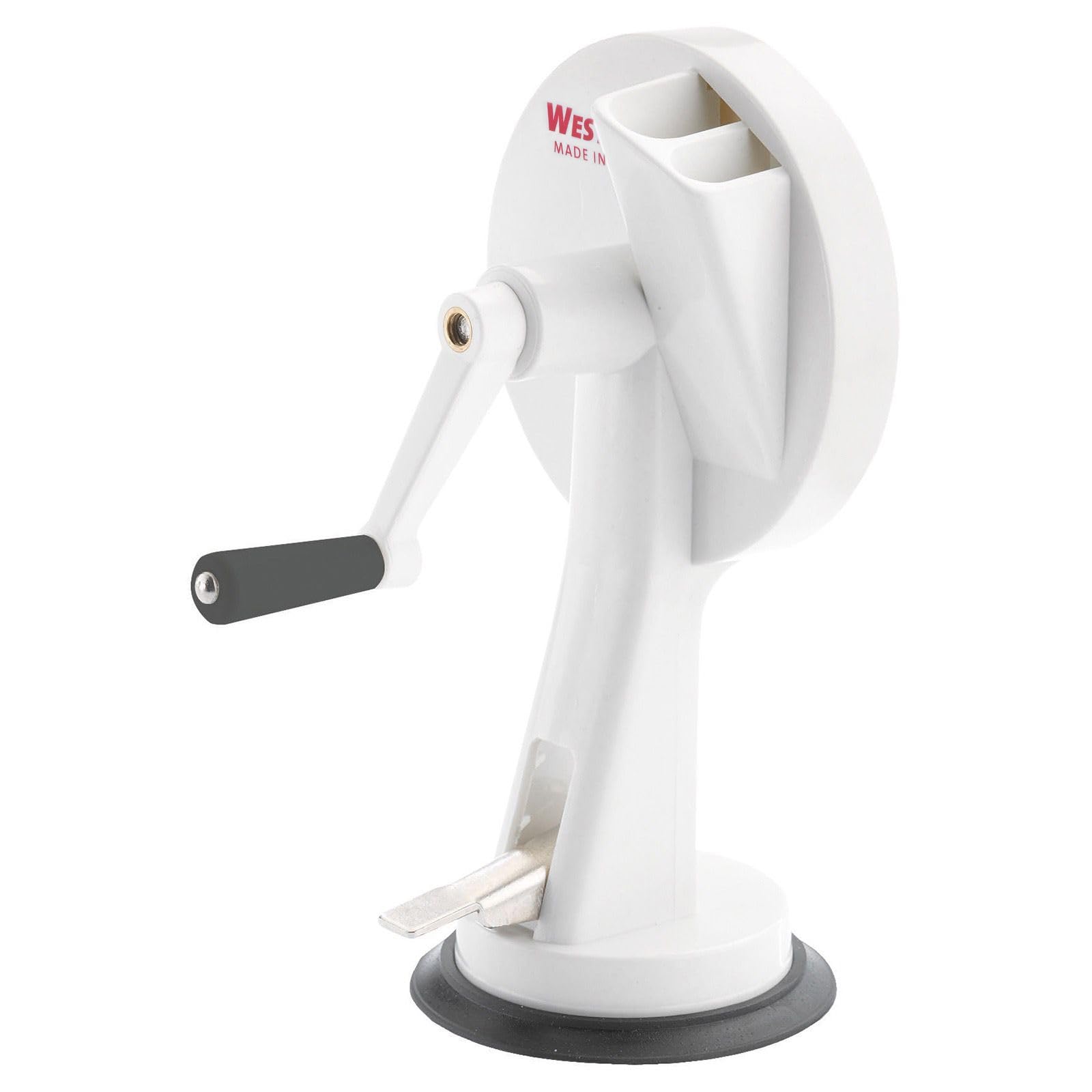 Westmark Bean Slicer With 2 Cutting Openings And Suction Foot, Stainless Steel Blades/Plastic Body, White/Anthracite, 11842260