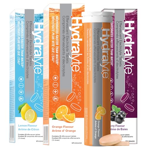 HydraLyte Electrolyte Tablets - Variety Flavoured Electrolytes, Low Sugar Electrolytes Formulated to Accelerate Hydration, Post Workout, Travel Essential - Safe Hydration for All Ages (60 Count)