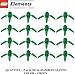 Lego Parts: Plant, Round 1 x 1 with 3 Bamboo Leaves (PACK of 16 Green Bamboo Leaves)