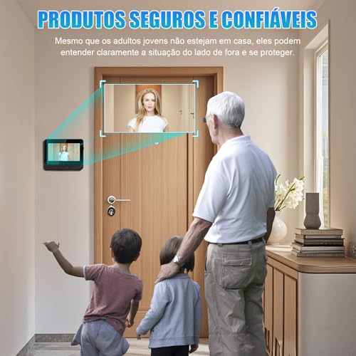 Wire Less Visual Intercom Campainha com Tela, Campainha Inteligente Sem Fio com Vídeo Porteiro, Camera Campainhas de Vídeo Doorbell, Campainha Visual Inteligente, Campainha de Vídeo Porteiro Sem Fio