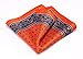 HISDERN Men's Floral Pocket Square Handkerchief Orange / Blue