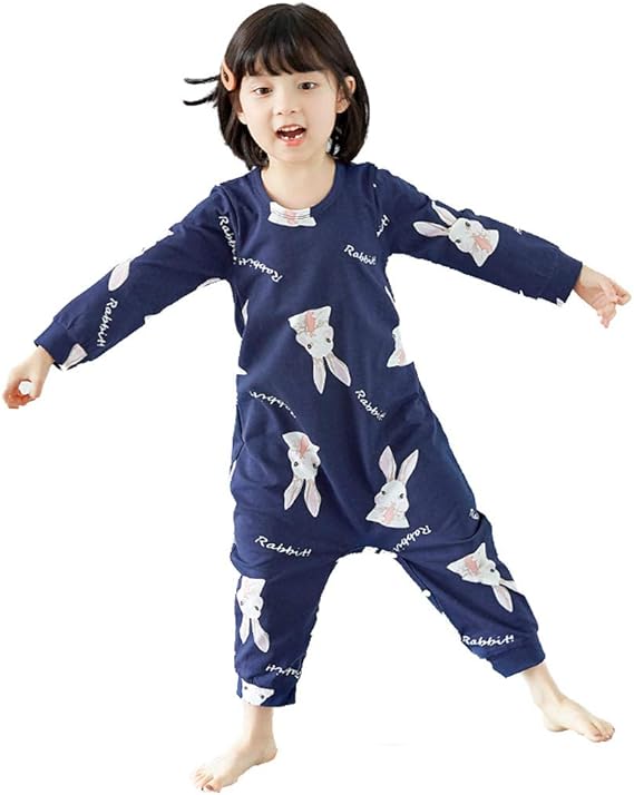 Amazon Co Jp 秋と冬子供のワンピースパジャマコットン長袖ガールズワンピースパジャマ1 11歳 最高のクリスマスギフト Size Blue 165cm 服 ファッション小物