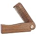 Hawatour Folding Wood Comb Pocket Size Hair and Beard Fold Wooden Comb (Upgraded Version)