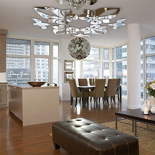 Mirror Sticker Bathroom Room Decoration Stickers 3D Long Mirrored Adhesive Paper Mural On The Wall Wallpaper For Walls In Rolls Large Bedrooms Decor Home Ceiling Chandelier Light Lamp Ring Round