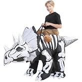 Inflatable Child Skeleton Dinosaur Costume, Ride on Cosplay Boys Girls | 360 Degree Detailed 3D Design, Durable Fabric, Powerful Fan, More Flexible Structure to Fit, Better for Various Occasions