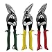 MIDWEST Aviation Snip Set - Left, Right and Straight Cut Offset Tin Cutting Shears with Forged Blade & KUSH'N-POWER Comfort Grips - MWT-6510RLS