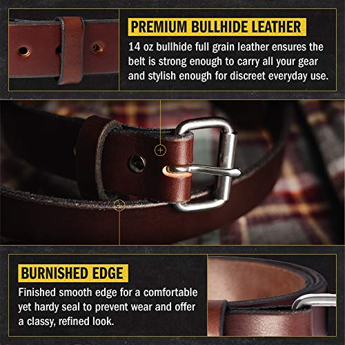 Relentless Tactical The Guardian Leather Gun Belt for Men Concealed Carry Made in USA 14 oz