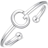 GLIJWELE 925 Sterling Silver Rings - Adjustable Initial & Stackable Cute Rings for Women - Jewelry Gifts