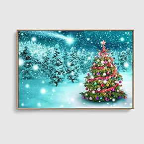 Framed Canvas Home Artwork Decoration Merry Christmas Canvas Wall Art for Living Room, Bedroom - 16x24 inches