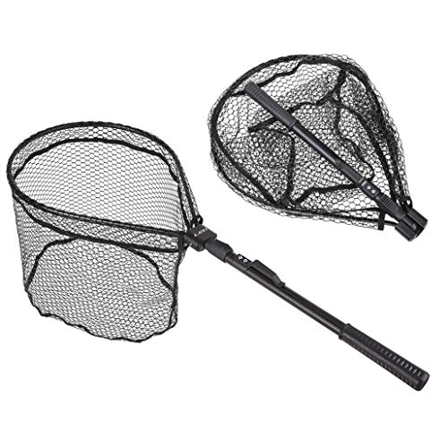 Toasis Foldable Fishing Landing Net for Fly Fishing Trout Bass Catch and Release Hand Net Nylon Mesh - Thumbnail 7