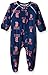 MLB Boston Red Sox Newborn Boys Sleepwear All Over Print Zip Up Coveralls, 3-6 Months, Athletic Navy