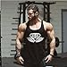 EVERWORTH Men Muscle Fitness Gym Stringer Tank Tops Bodybuilding Workout Sleeveless Shirts (Black White, US M : (Chest 36