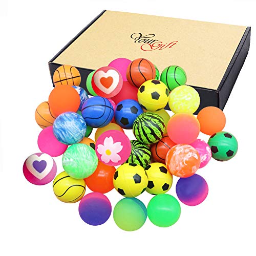 Jatidne 24 Pieces Bouncy Balls for Kids Toddlers Party Favors 30mm Diamter Rubber Bouncing Balls Treating Goodie, School Class Game Rewards