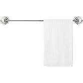 BOPai Extendable Suction Cup Towel Bar 17-28.5", Removeable Shower Door Mat Rod, Brushed Nickel